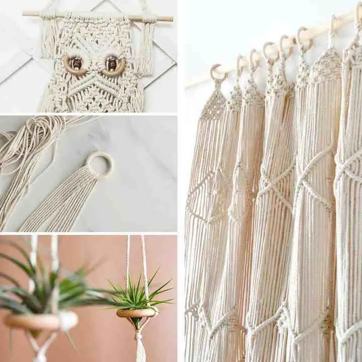 حبل ماكراميه طبيعي ,Natural macrame rope