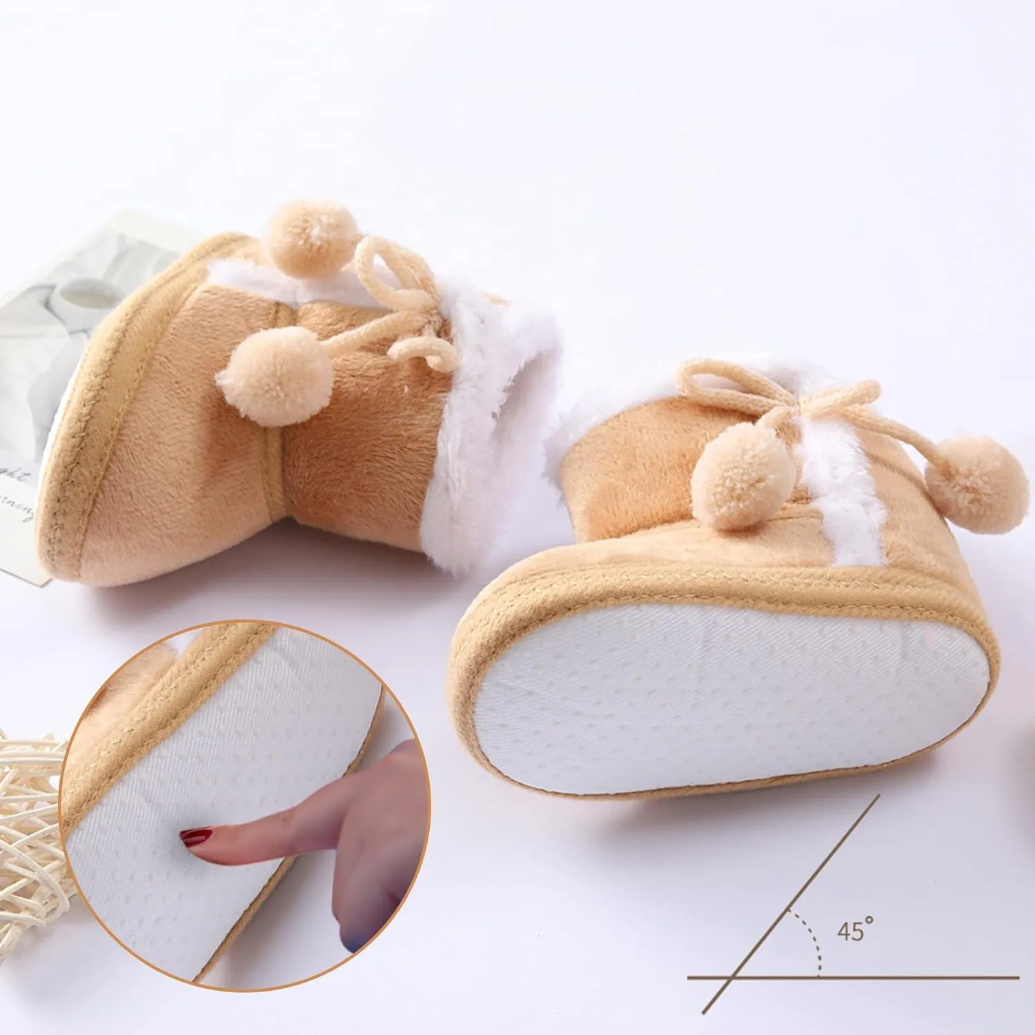 0-15Months Infant Baby Boys Girls Winter Snow Boots Anti-Slip Soft Sole Outdoor Newborn Nursling Crib Shoes