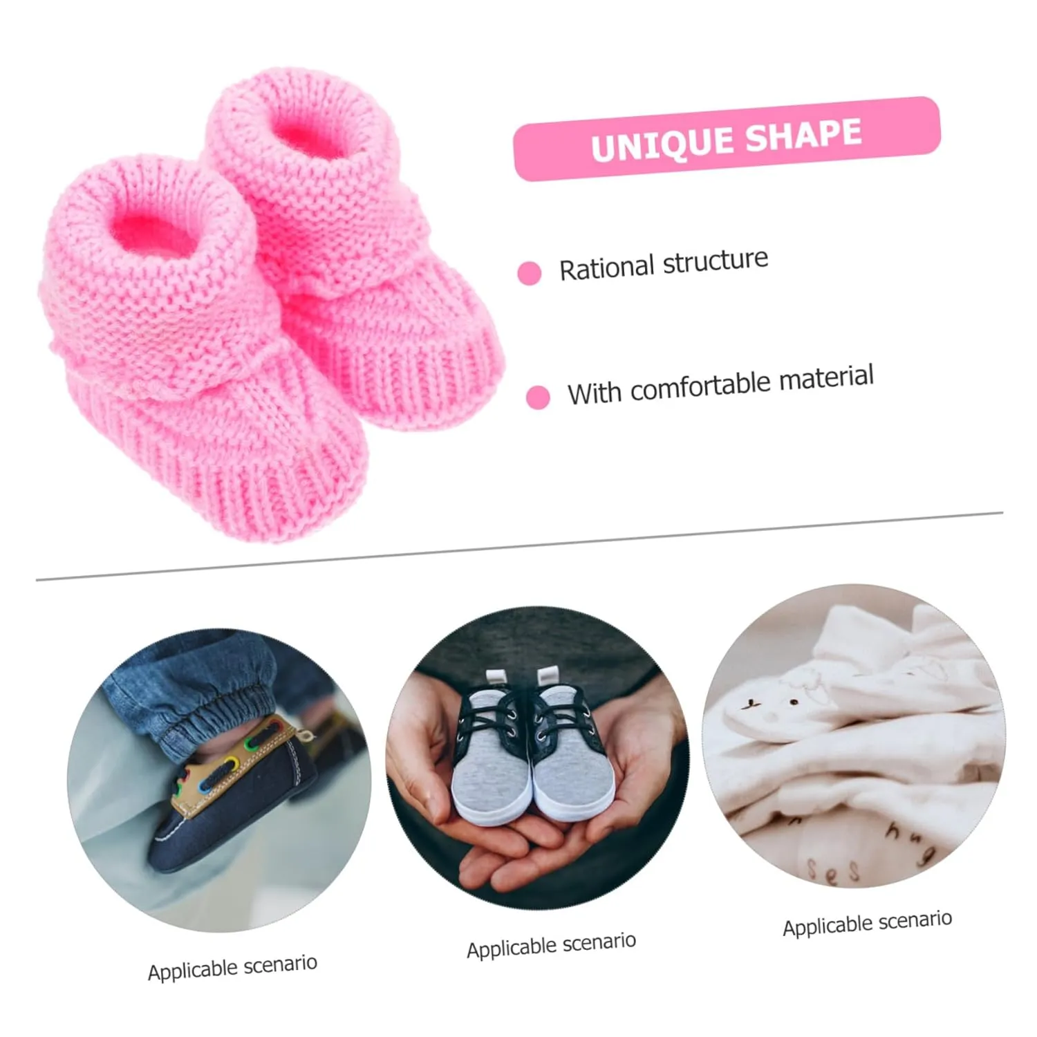 1 Pair Knitting Shoes for Kids Warm Shoes Baby Knitting Shoe Handmade Knitting Shoes Baby Shoes Booties Baby Crochet Shoes Baby Boots Yarn Spring and Autumn Pink Newborn