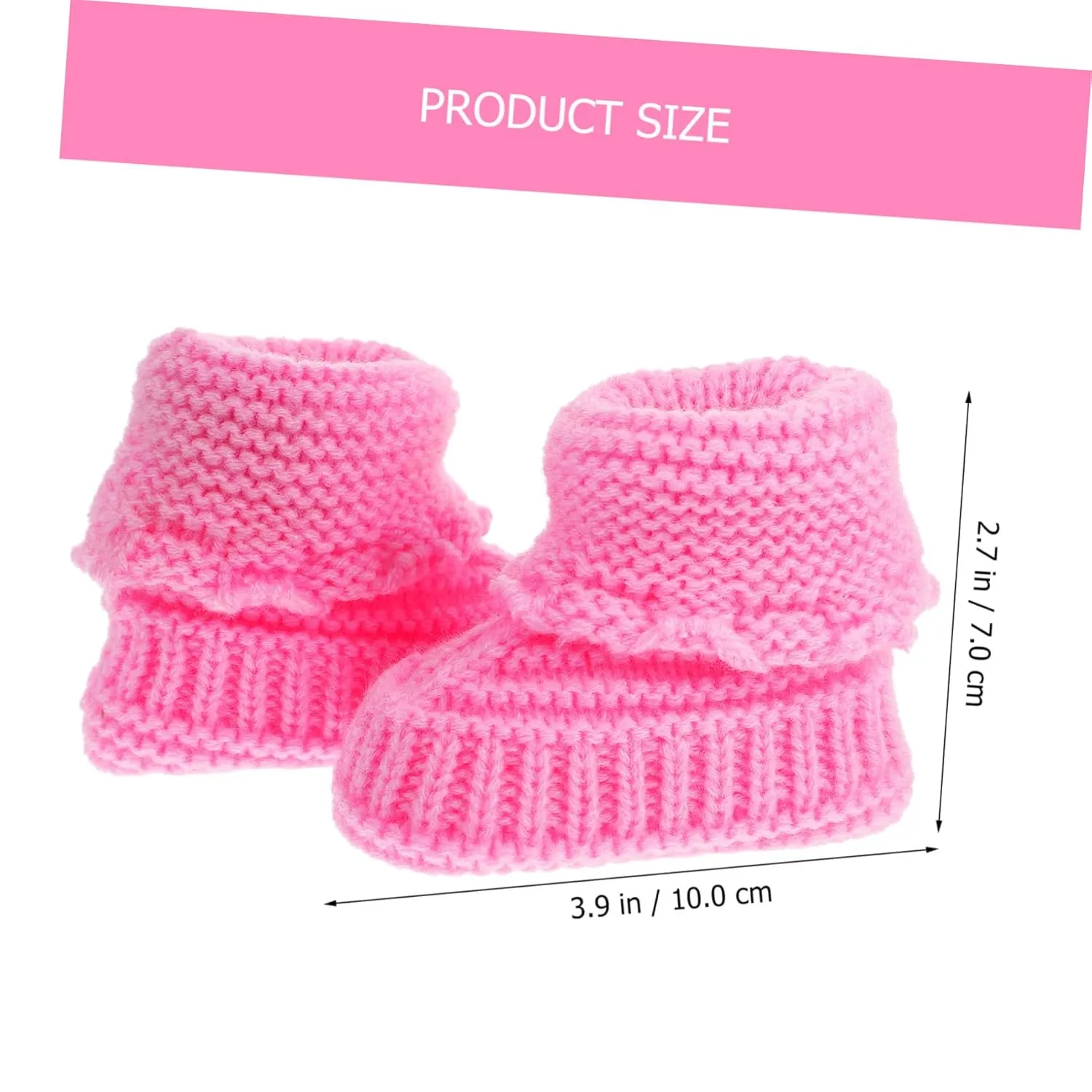 1 Pair Knitting Shoes for Kids Warm Shoes Baby Knitting Shoe Handmade Knitting Shoes Baby Shoes Booties Baby Crochet Shoes Baby Boots Yarn Spring and Autumn Pink Newborn
