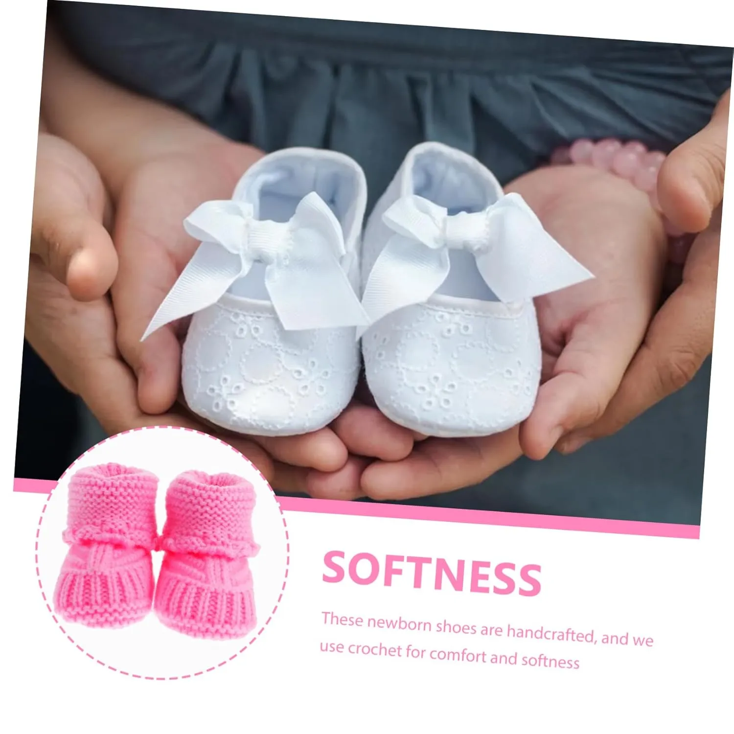 1 Pair Knitting Shoes for Kids Warm Shoes Baby Knitting Shoe Handmade Knitting Shoes Baby Shoes Booties Baby Crochet Shoes Baby Boots Yarn Spring and Autumn Pink Newborn