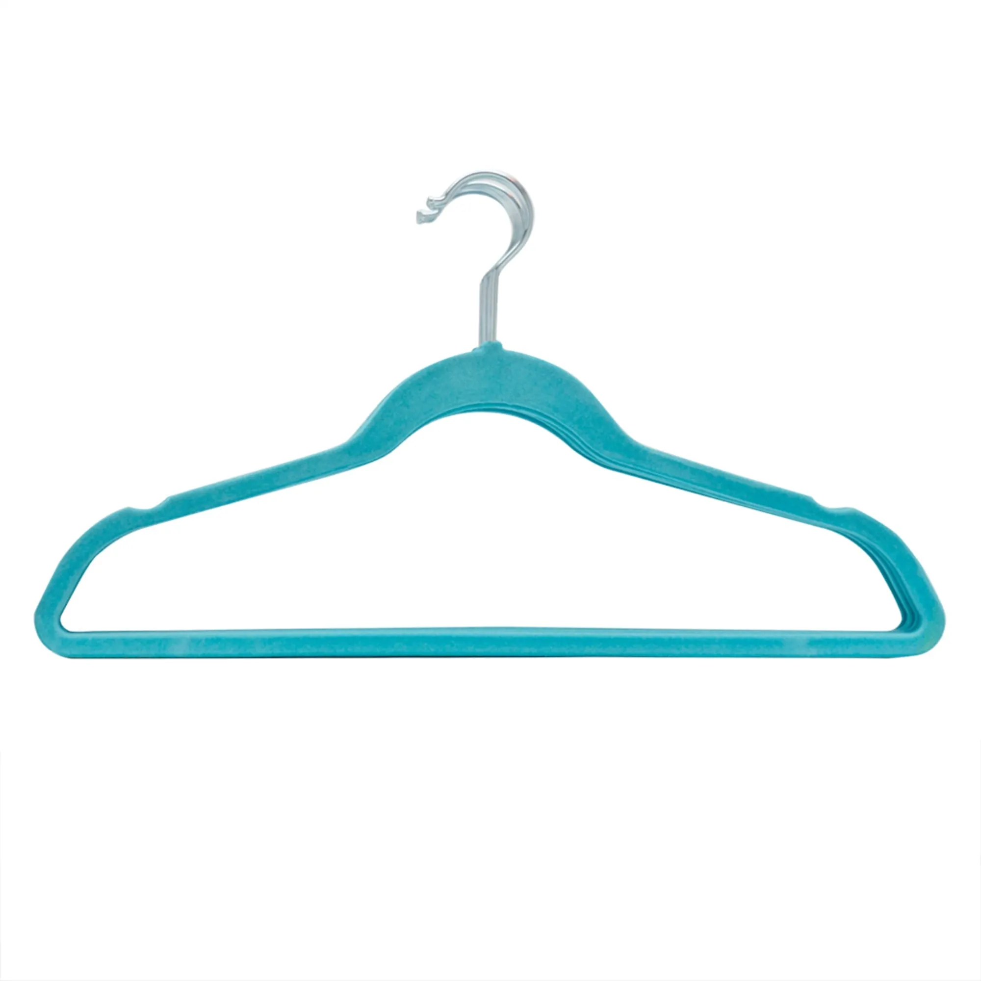 10 Piece Velvet Hanger, Turquoise