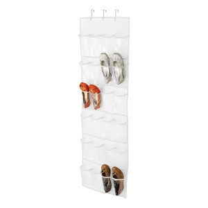 24-Pocket Over-The-Door Hanging Shoe Organizer, White
