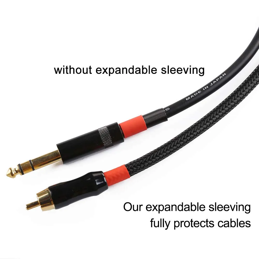 25ft - 1/2 inch PET Expandable Braided Sleeving – Black – Alex Tech Braided Cable Sleeve