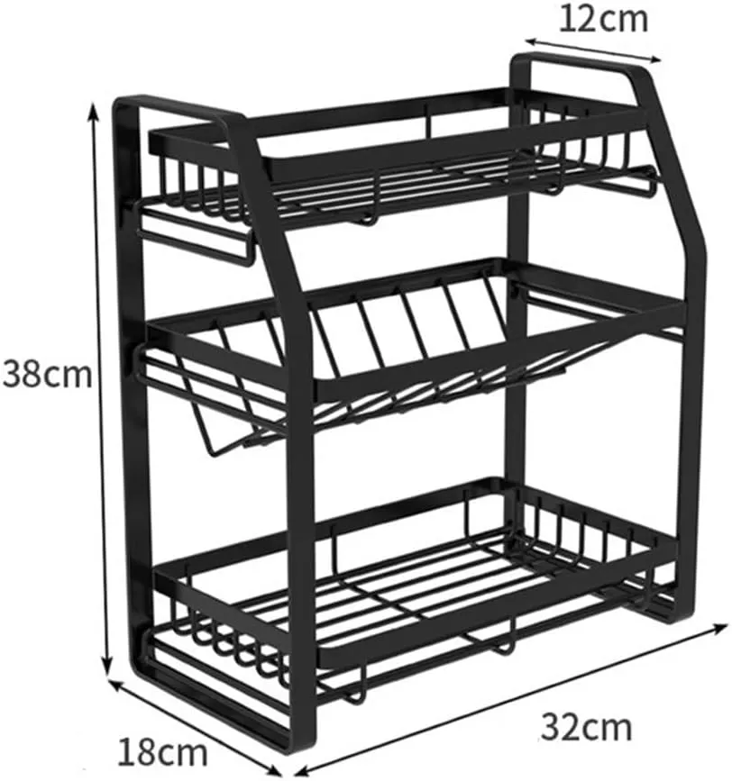 3-Tier Detachable Spice Rack Storage Organiser | Kitchen Countertop Spice Organizer