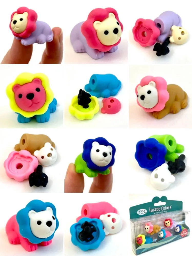 38458 Iwako Colorz Lion -12 boxes