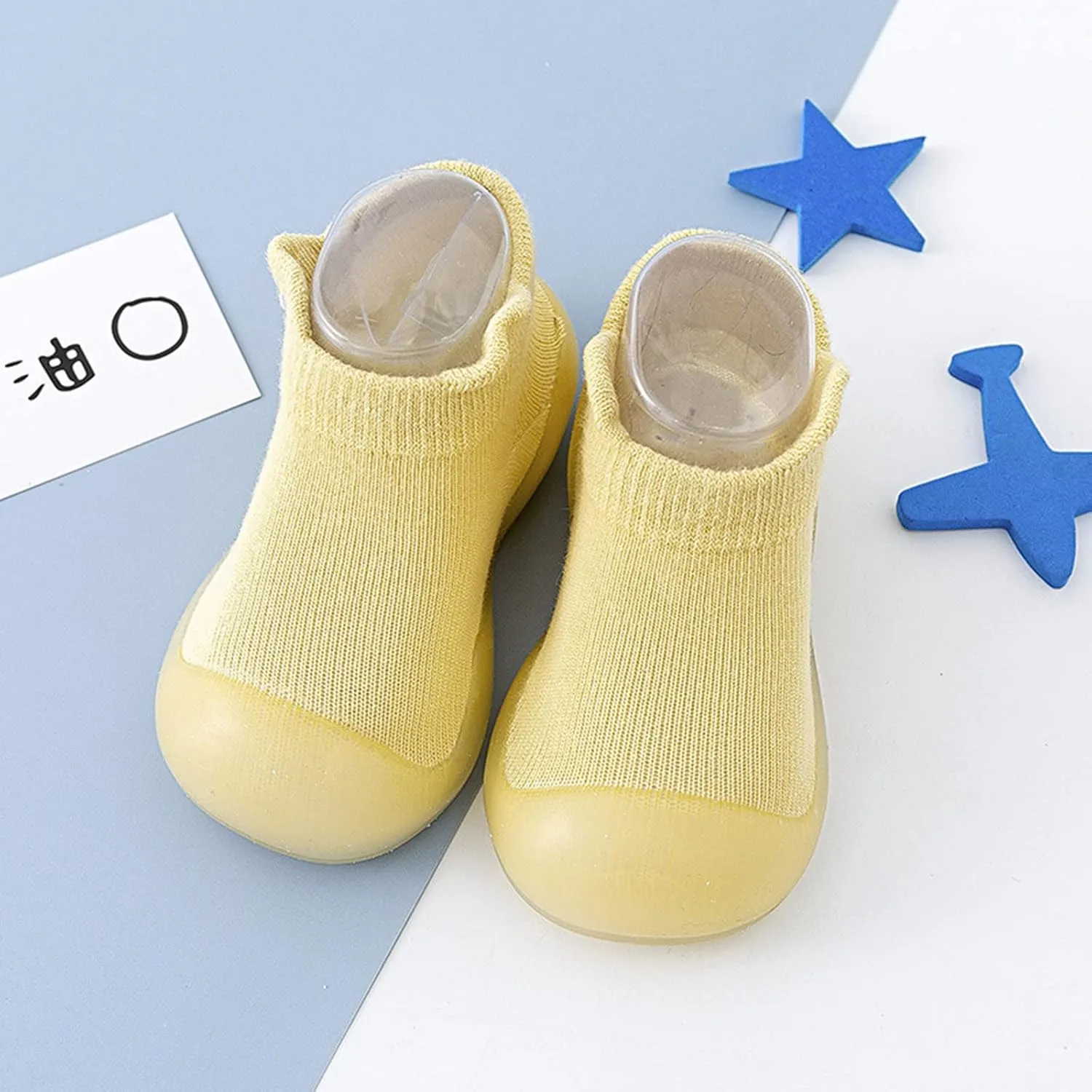 6 Toddler Toddler Kids Infant Newborn Baby Boys Girls Shoes Solid Ruffled Soft Soles First Walkers Antislip Shoes (Yellow, 24 Toddler)