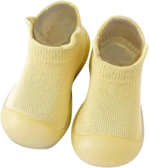6 Toddler Toddler Kids Infant Newborn Baby Boys Girls Shoes Solid Ruffled Soft Soles First Walkers Antislip Shoes (Yellow, 24 Toddler)