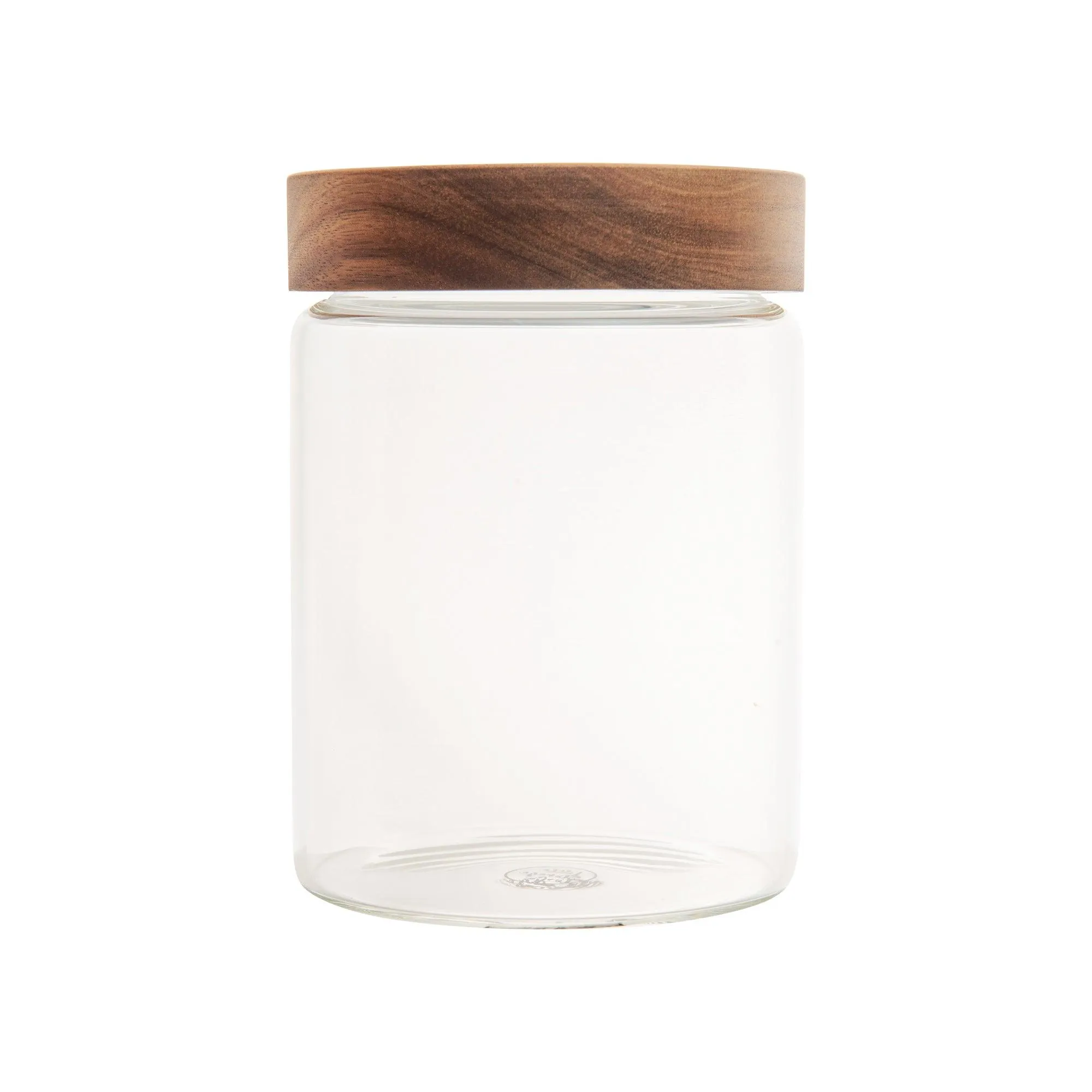 Acacia Wood Glass Jar - 1L