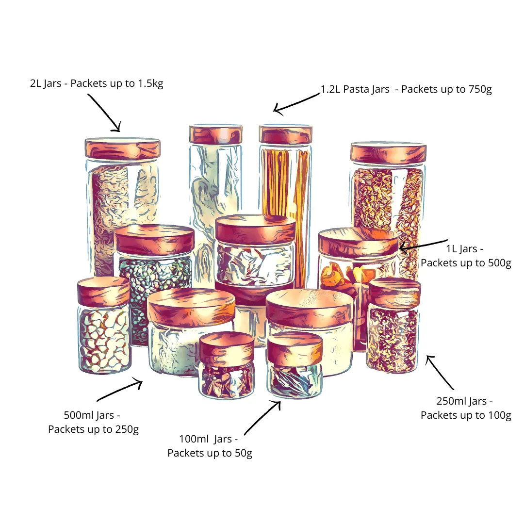 Acacia Wood Glass Jar - 1L