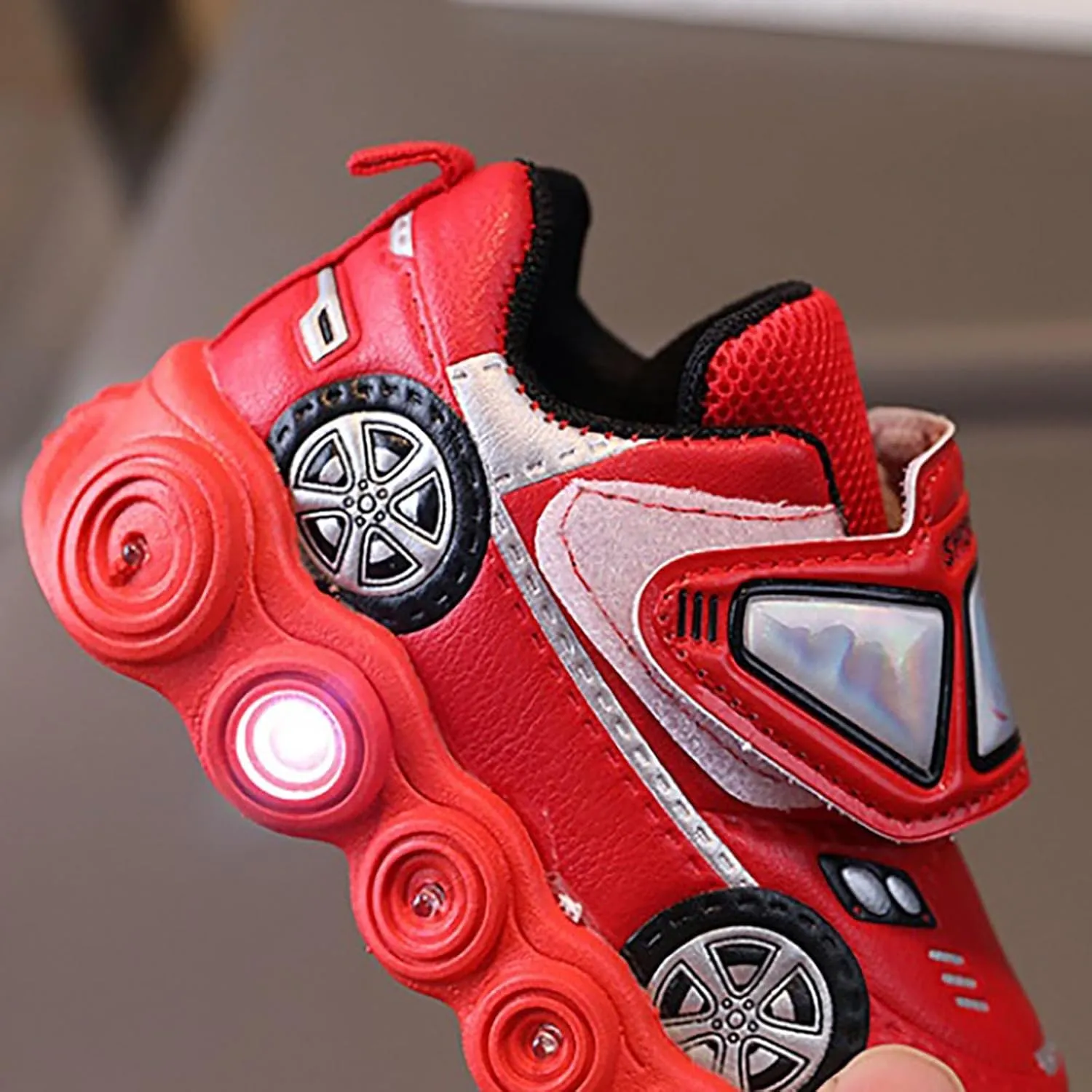 artoon Car LED Sneaker for Baby and Big Kids Toddler Light Up Casual Soft Sole Anti Slip Athletic Sports Shoes