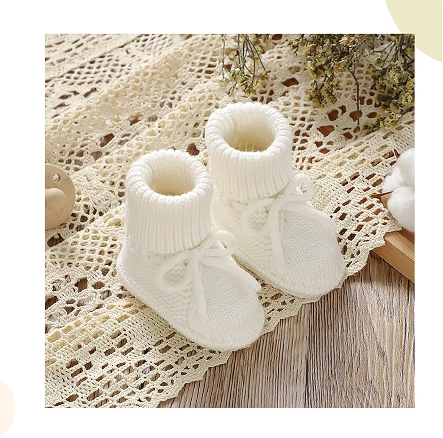 Baby Booties Newborn Sock Boots Knitting Crochet Fr Infant Boy Girl Cozy Shoes Indoor Breathable Walking Shoes