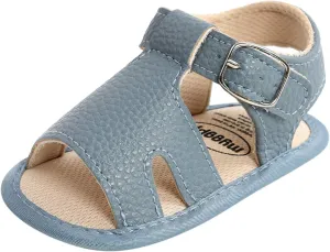 Baby Boy and Unisex Sandals Shoes for Infant/Toddlers First Walkers Anti-Slip Soft Sole Flat Shoes (Blue, 0-6 Months)