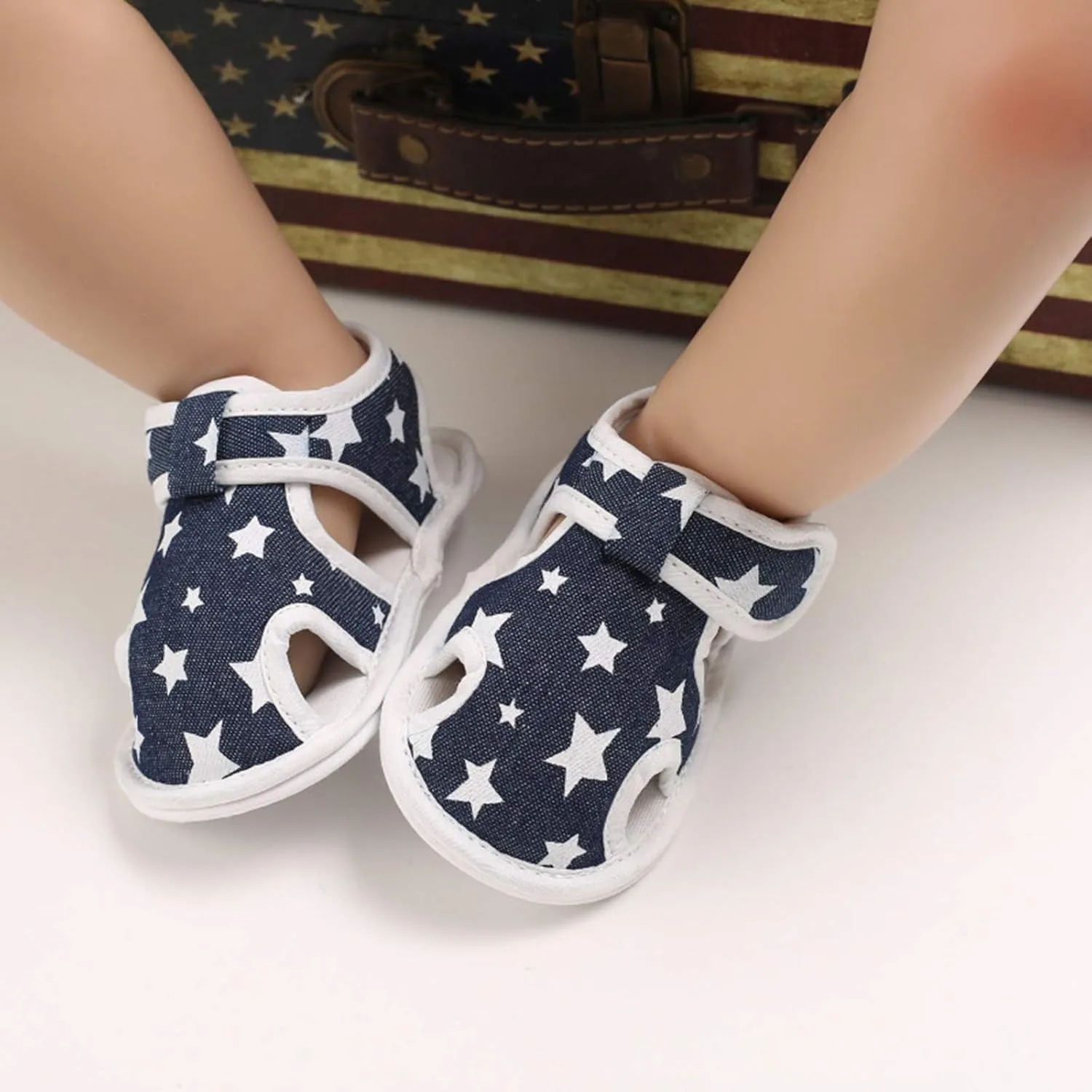 Baby Boys Girls Cartoon &Star Sandals Infant Outdoor Summer Beach Shoes Non Slip Soft Sole Toddler First Walker