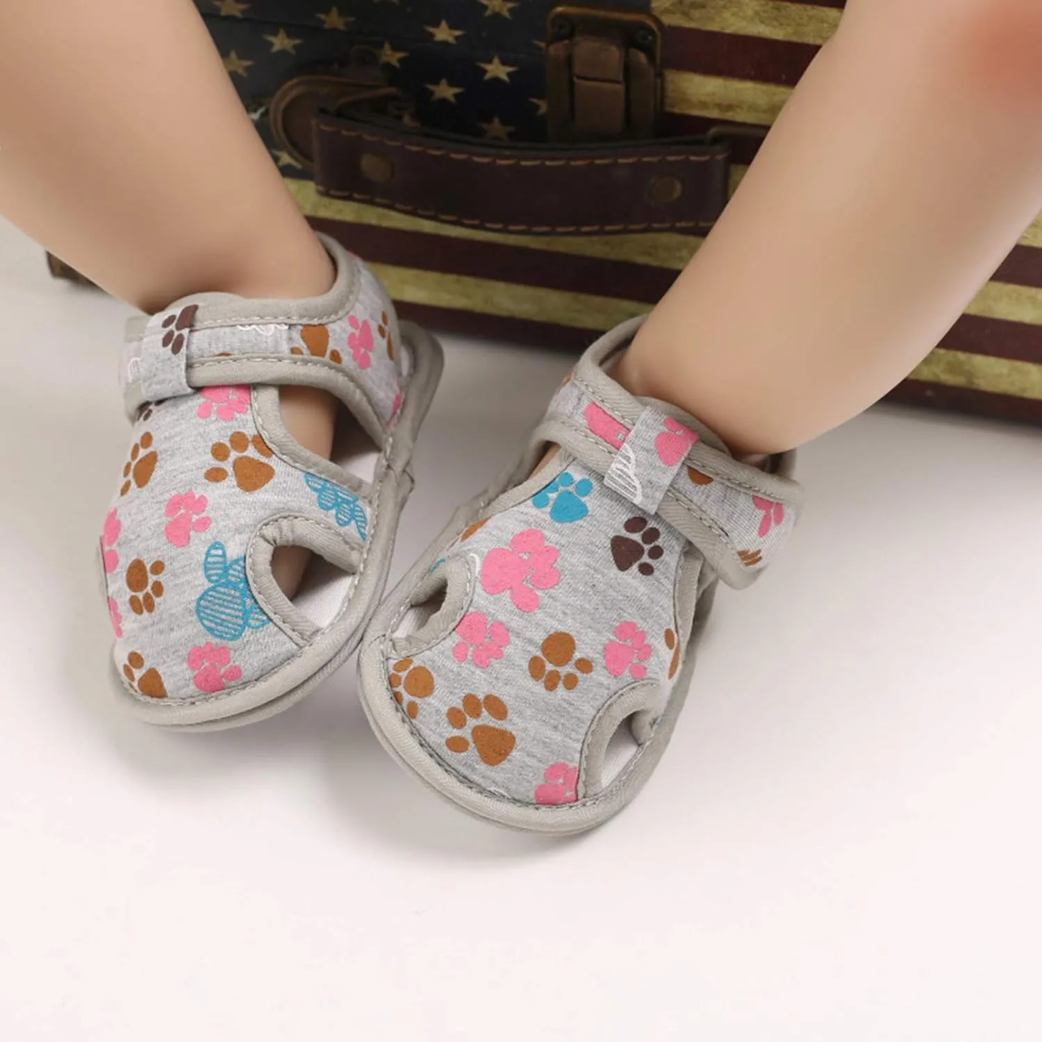 Baby Boys Girls Cartoon &Star Sandals Infant Outdoor Summer Beach Shoes Non Slip Soft Sole Toddler First Walker
