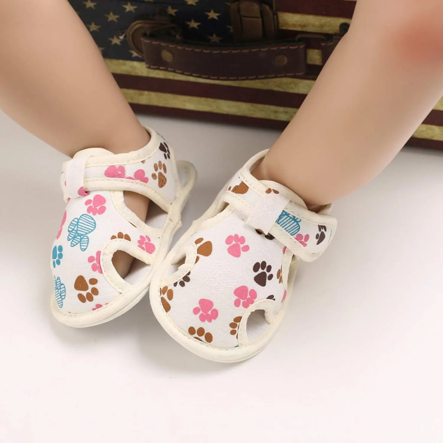 Baby Boys Girls Cartoon &Star Sandals Infant Outdoor Summer Beach Shoes Non Slip Soft Sole Toddler First Walker