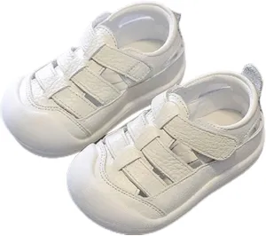 Baby Boys Girls Closed Toe Sandals Lightweight Non-Slip Soft Sole Leather Athletic Pool Shoes for Toddlers Kids