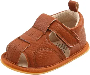 Baby Boys Girls Cotton Shoes Toddler Flat Bottom Non-Slip Soft Walking Sandals Slip-on Style Shoes