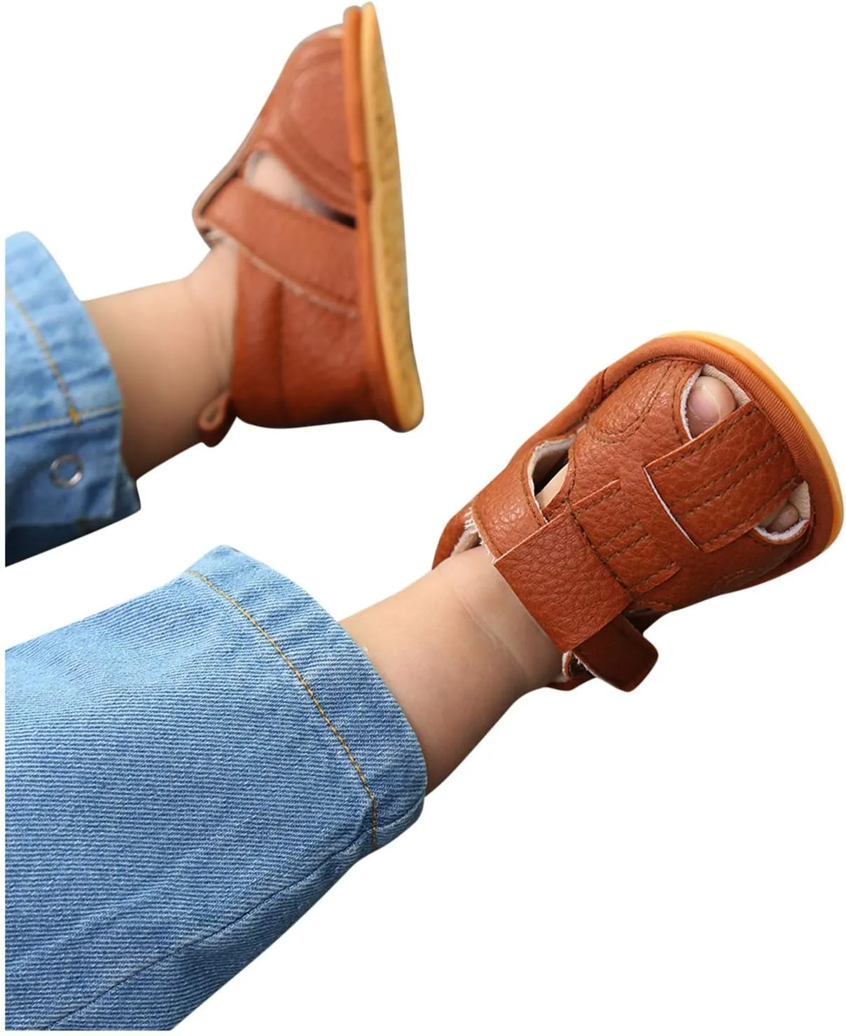 Baby Boys Girls Cotton Shoes Toddler Flat Bottom Non-Slip Soft Walking Sandals Slip-on Style Shoes