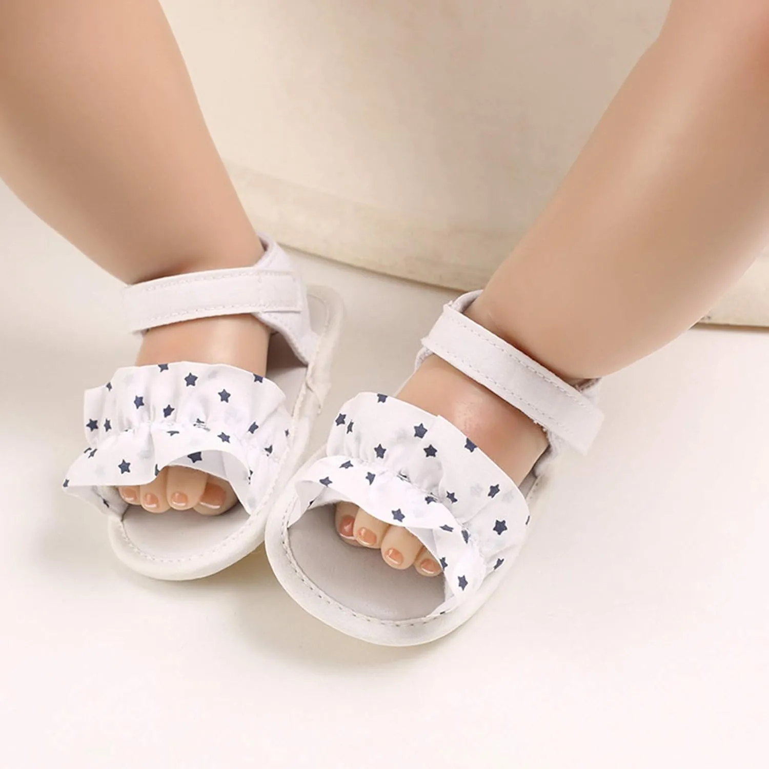 Baby Boys Girls Sandals Star Soft Non-Slip Rubber Sole Summer Infant Toddler Walking Shoes Flat Shoes First Walkers