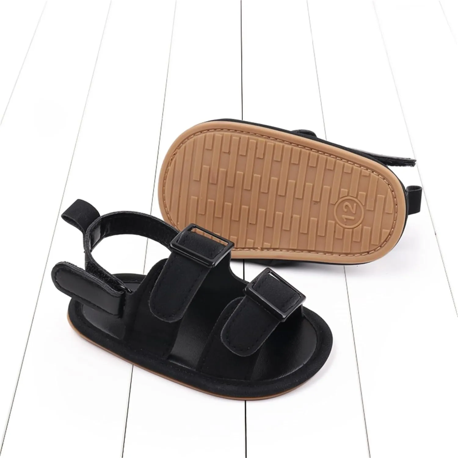 Baby Boys Girls Summer Sandals Open-Toe Infant Soft Rubber Sole Outdoor Shoes Toddler First Walking Shoes Casual