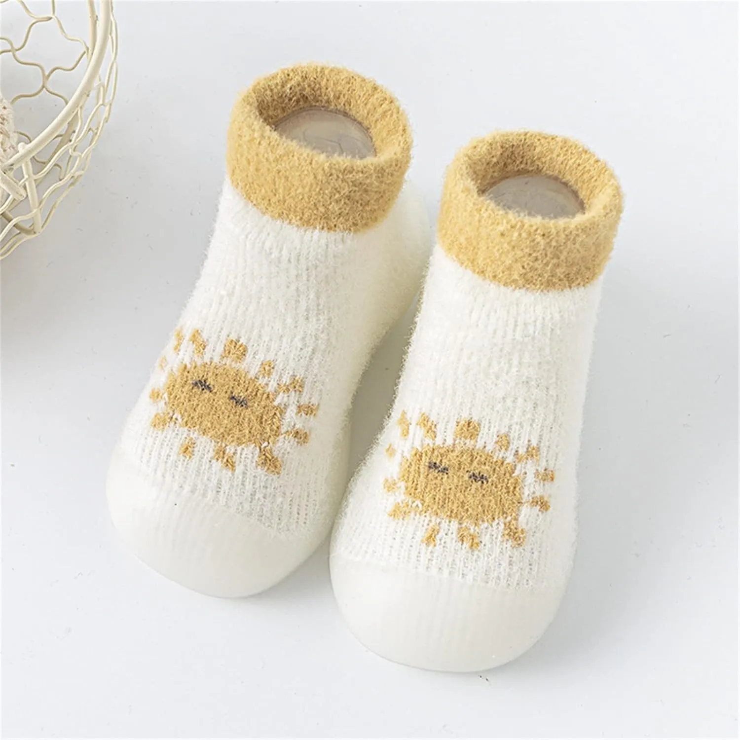 Baby Cute Pattern Socks Shoes Baby Boys Girls First Walking Shoes Cute Cartoon Warm Thickened Shoes Baby Sock Shoes