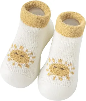 Baby Cute Pattern Socks Shoes Baby Boys Girls First Walking Shoes Cute Cartoon Warm Thickened Shoes Baby Sock Shoes