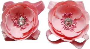 Baby Girl Diamond Chiffon Foot Flower Shoes Barefoot Sandals for Toddlers Newborns Infants Photograph F2