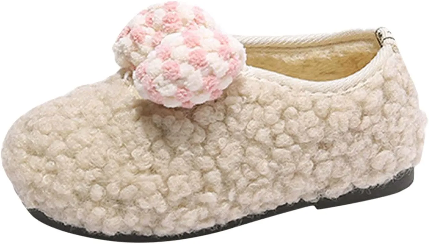 Baby Girl Princess Shoes Toddler Bowknot Soft Sole Slippers Fashion Casual 6-18 Months Infant Indoor Slippers (White, 15-18 Months)