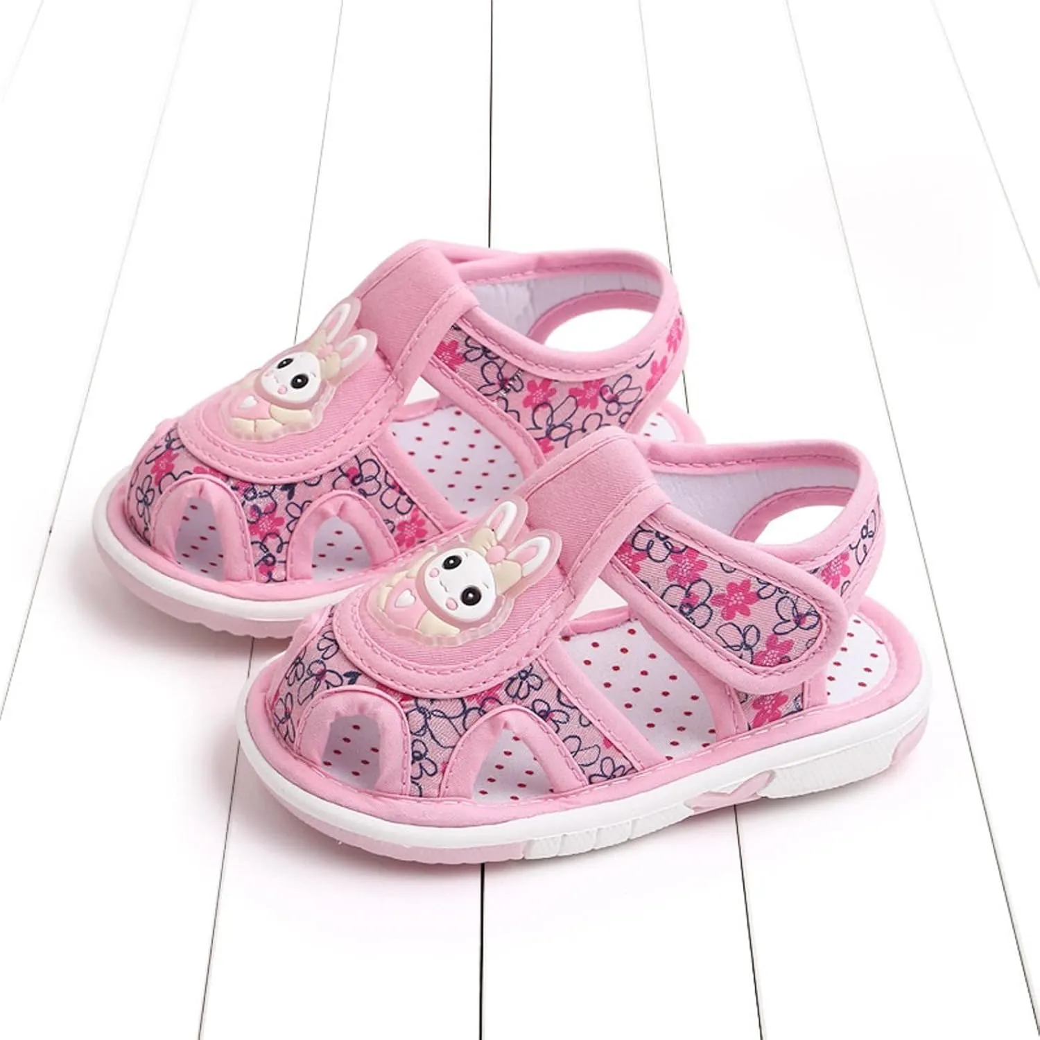 Baby Girl Sandals Closed-Toe Anti-Slip Premium Rubber Sole Toddler Boys Lightweight Hollow First Walkers Shoes