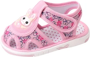 Baby Girl Sandals Closed-Toe Anti-Slip Premium Rubber Sole Toddler Boys Lightweight Hollow First Walkers Shoes