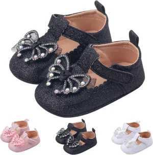 Baby Girl Sparkly Mary Jane Dresses Shoes Premium Lightweight Soft Sole Shoes Toddler