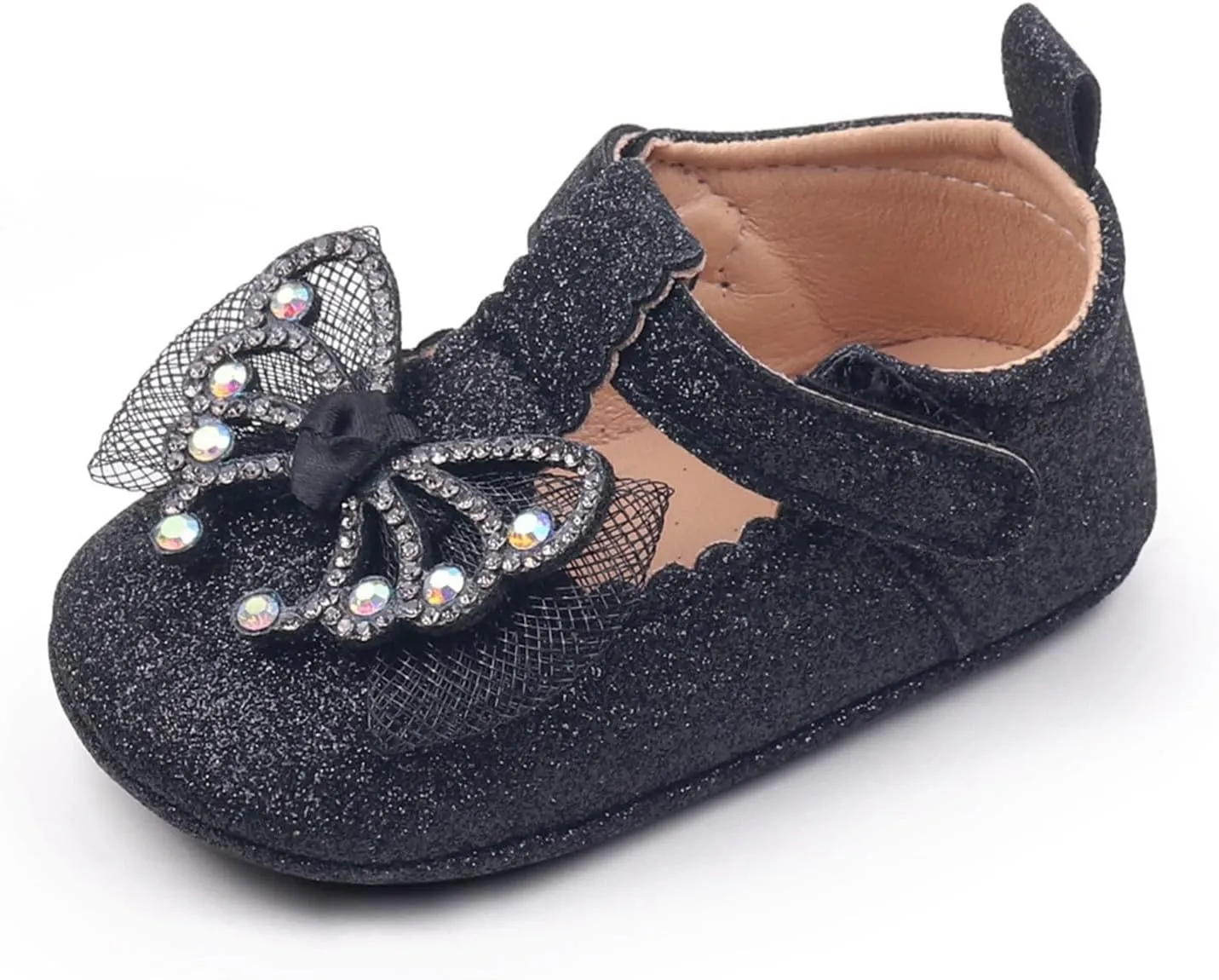 Baby Girl Sparkly Mary Jane Dresses Shoes Premium Lightweight Soft Sole Shoes Toddler