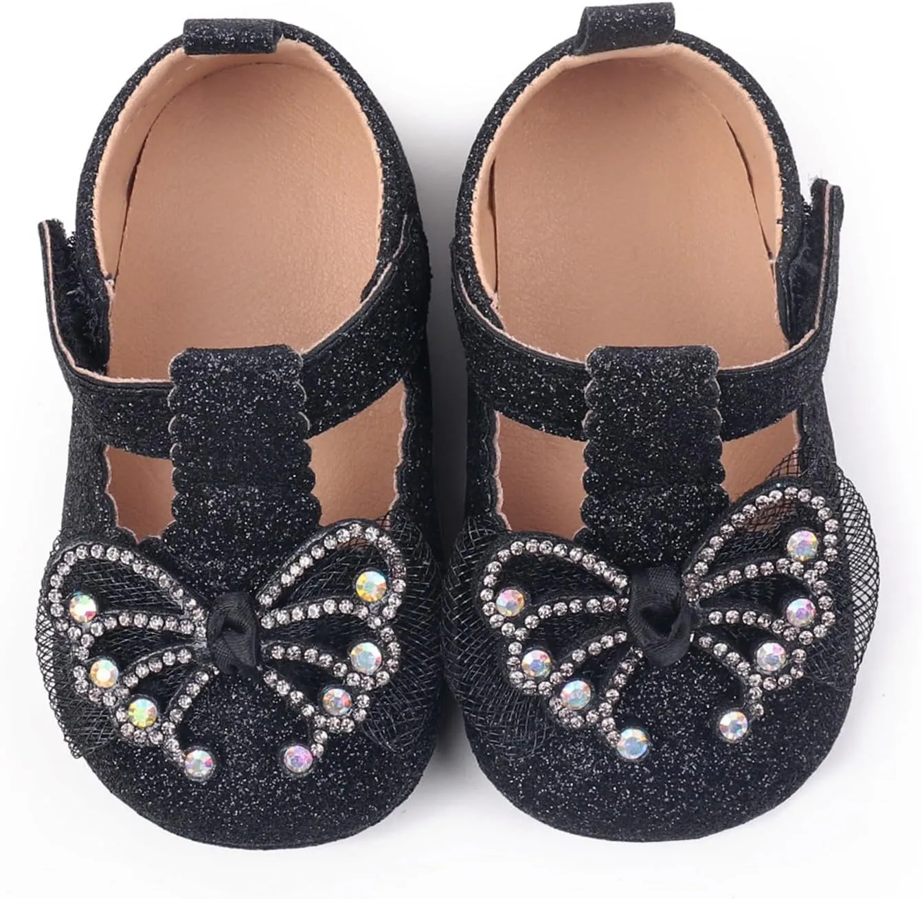 Baby Girl Sparkly Mary Jane Dresses Shoes Premium Lightweight Soft Sole Shoes Toddler