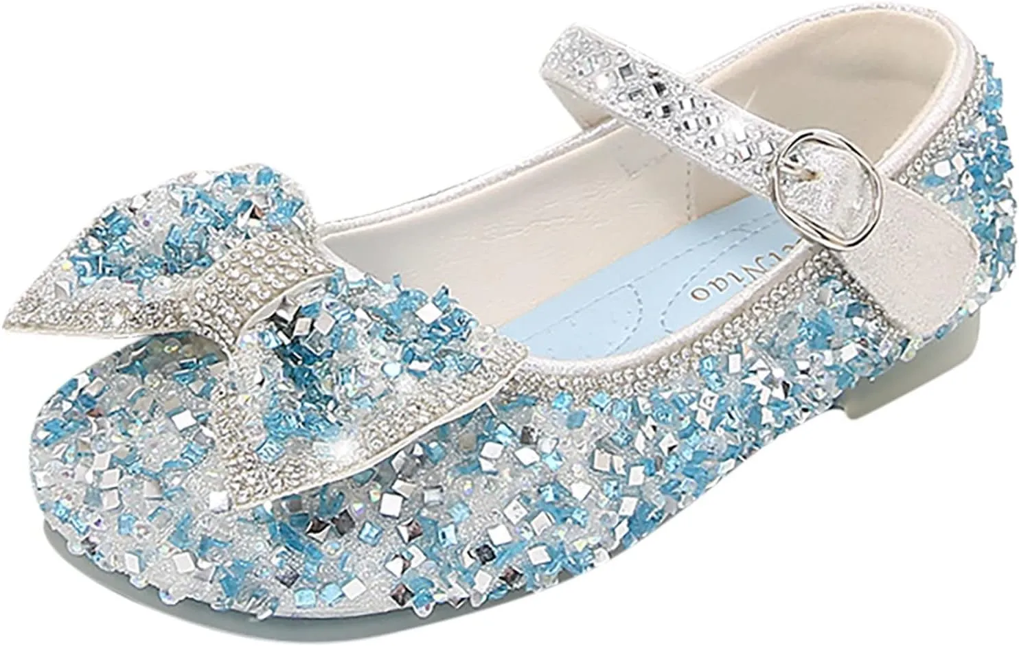 Baby Girls Bow Princess Sparkly Cute Shoes Mary Jane Non Slip Soft Sole Sandals for Party Toddler Wedding Dress Shoes