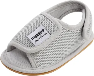 Baby Girls Boys Sandal Infant Toddler Shoes Outdoor Prewalker Mesh Non-Slip Soft Sole Flat Shoes (Grey, 12-12M)