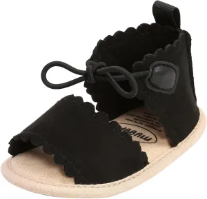 Baby Girls Boys Sandals Infant Toddler High Top Shoes Lightweight Anti-Slip Soft Sole Flat Shoes Summer (Black, 11-6M)