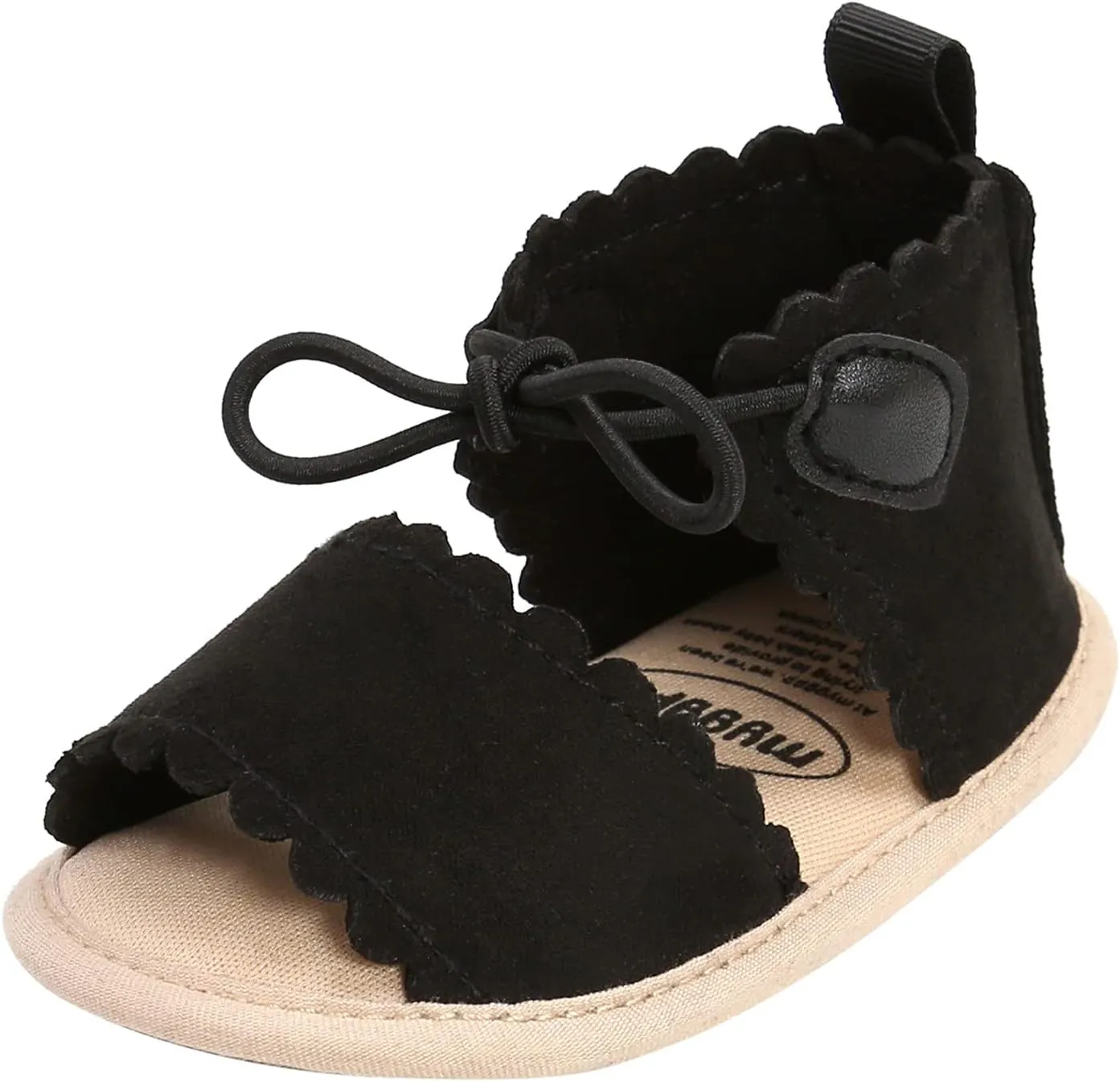 Baby Girls Boys Sandals Infant Toddler High Top Shoes Lightweight Anti-Slip Soft Sole Flat Shoes Summer (Black, 11-6M)