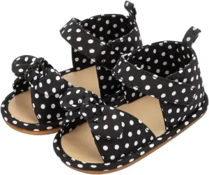 Baby Girls Boys Sandals Infant Toddler Polka Dots Shoes Non-Slip Soft Sole Prewalker Cute Summer (Black, 13 Toddler)