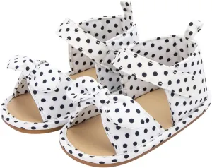 Baby Girls Boys Sandals Infant Toddler Polka Dots Shoes Non-Slip Soft Sole Prewalker Cute Summer (White, 11 Infant)