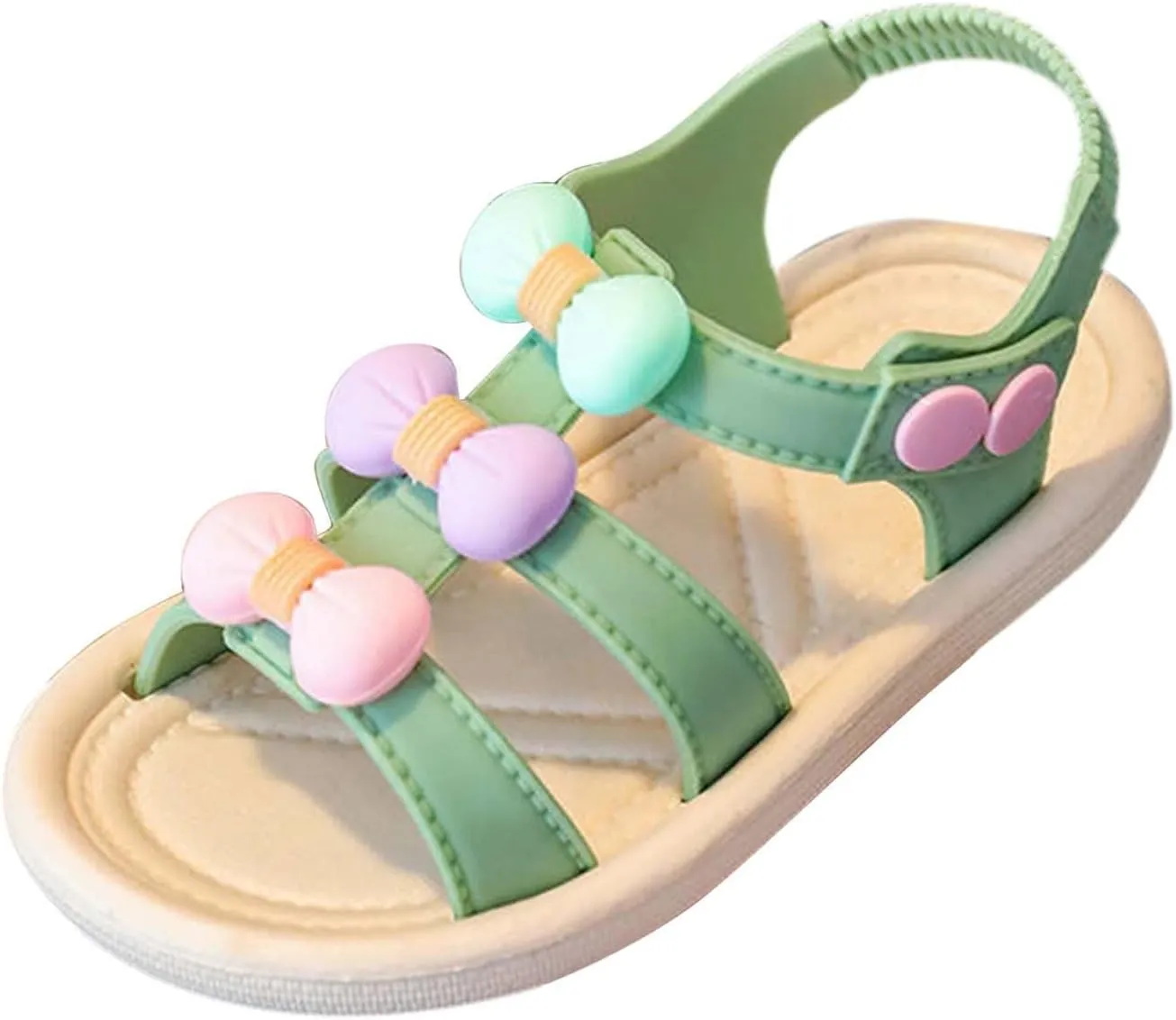 Baby Girls Boys Sandals Infant Toddler Shoes Crib Shoes Anti-Slip Soft Sole Breathable Flat Shoes (Green, 10 Little Kid)