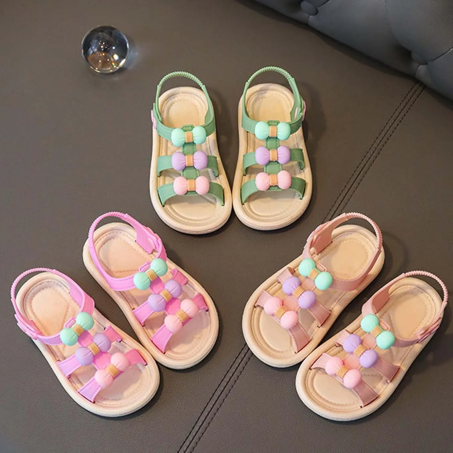Baby Girls Boys Sandals Infant Toddler Shoes Crib Shoes Anti-Slip Soft Sole Breathable Flat Shoes (Green, 10 Little Kid)