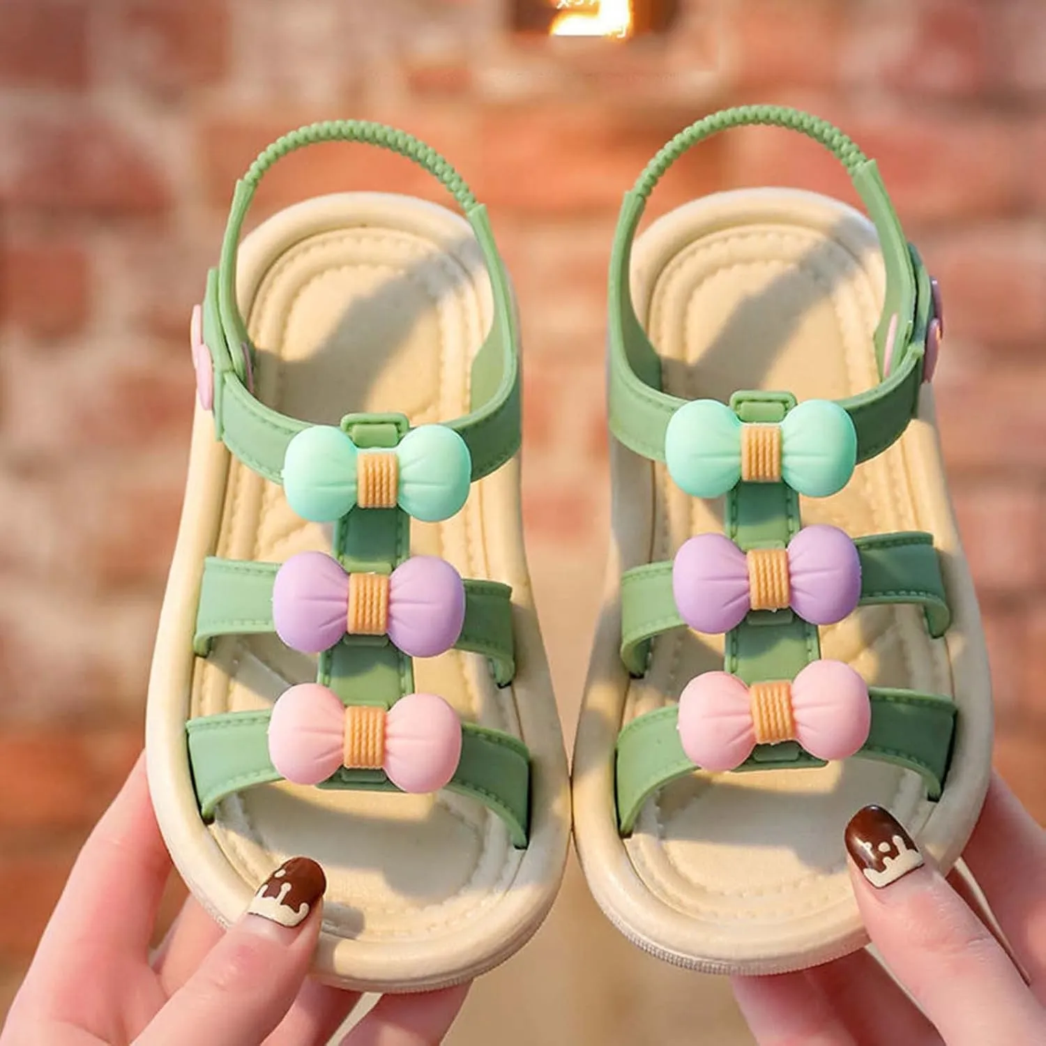 Baby Girls Boys Sandals Infant Toddler Shoes Crib Shoes Anti-Slip Soft Sole Breathable Flat Shoes (Green, 10 Little Kid)