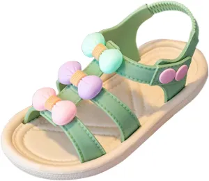 Baby Girls Boys Sandals Infant Toddler Shoes Crib Shoes Anti-Slip Soft Sole Breathable Flat Shoes (Green, 10 Little Kid)