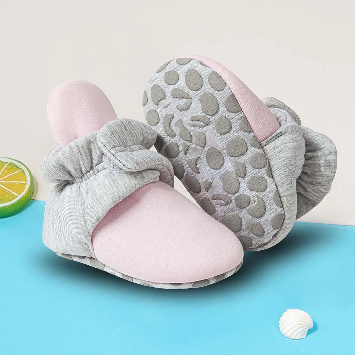 Baby Girls Boys Shoes Socks Solid Color Knitted Plush Soft Sole Anti-Slip Warm Winter Indoor Outdoor Casual Shoes