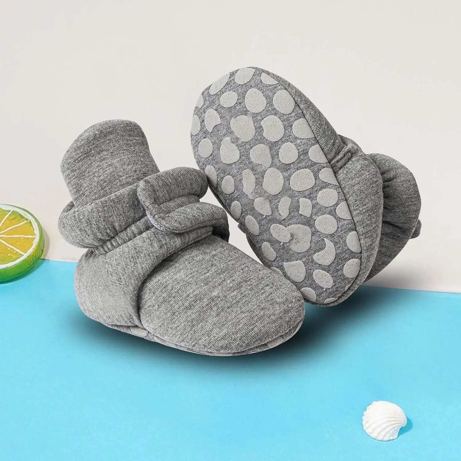 Baby Girls Boys Shoes Socks Solid Color Knitted Plush Soft Sole Anti-Slip Warm Winter Indoor Outdoor Casual Shoes