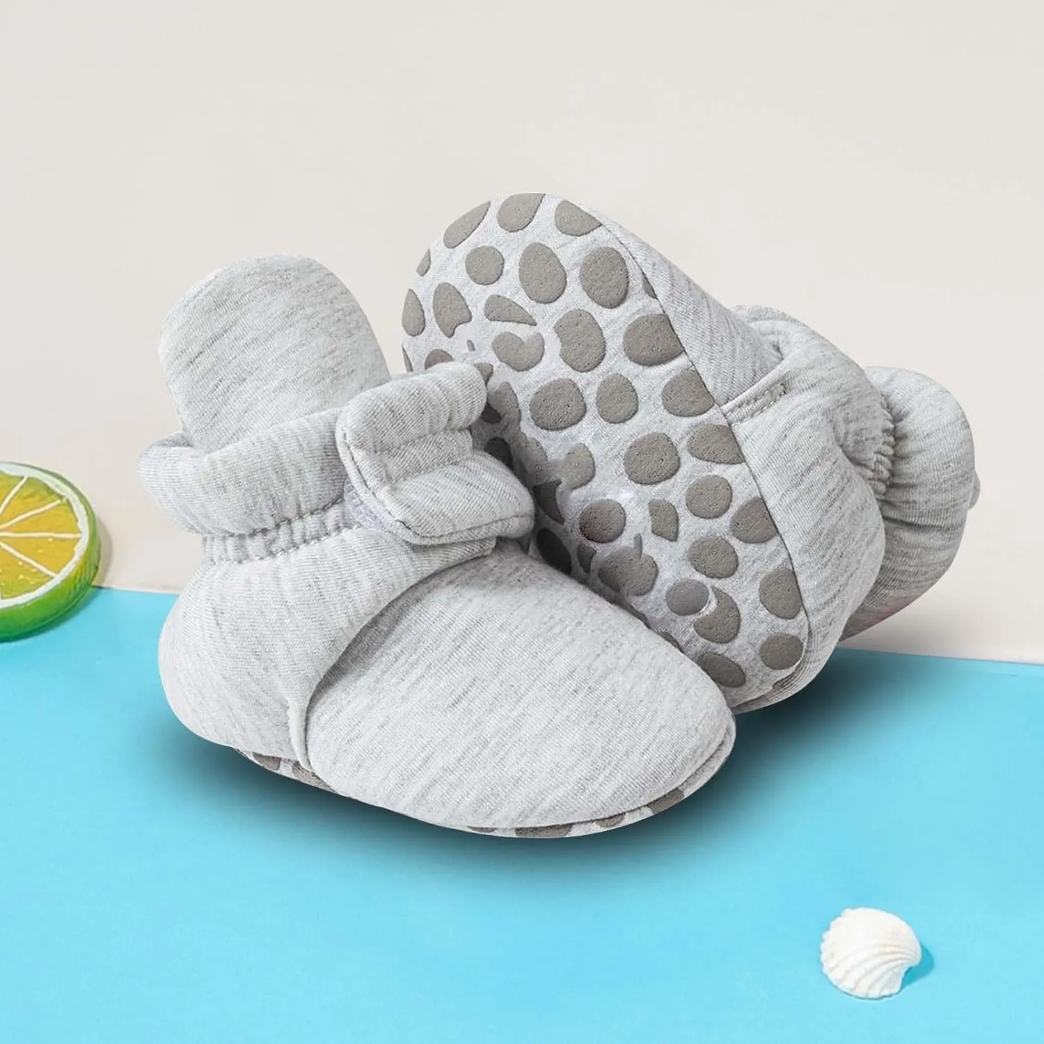 Baby Girls Boys Shoes Socks Solid Color Knitted Plush Soft Sole Anti-Slip Warm Winter Indoor Outdoor Casual Shoes