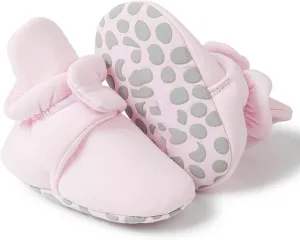 Baby Girls Boys Shoes Socks Solid Color Knitted Plush Soft Sole Anti-Slip Warm Winter Indoor Outdoor Casual Snap Booties