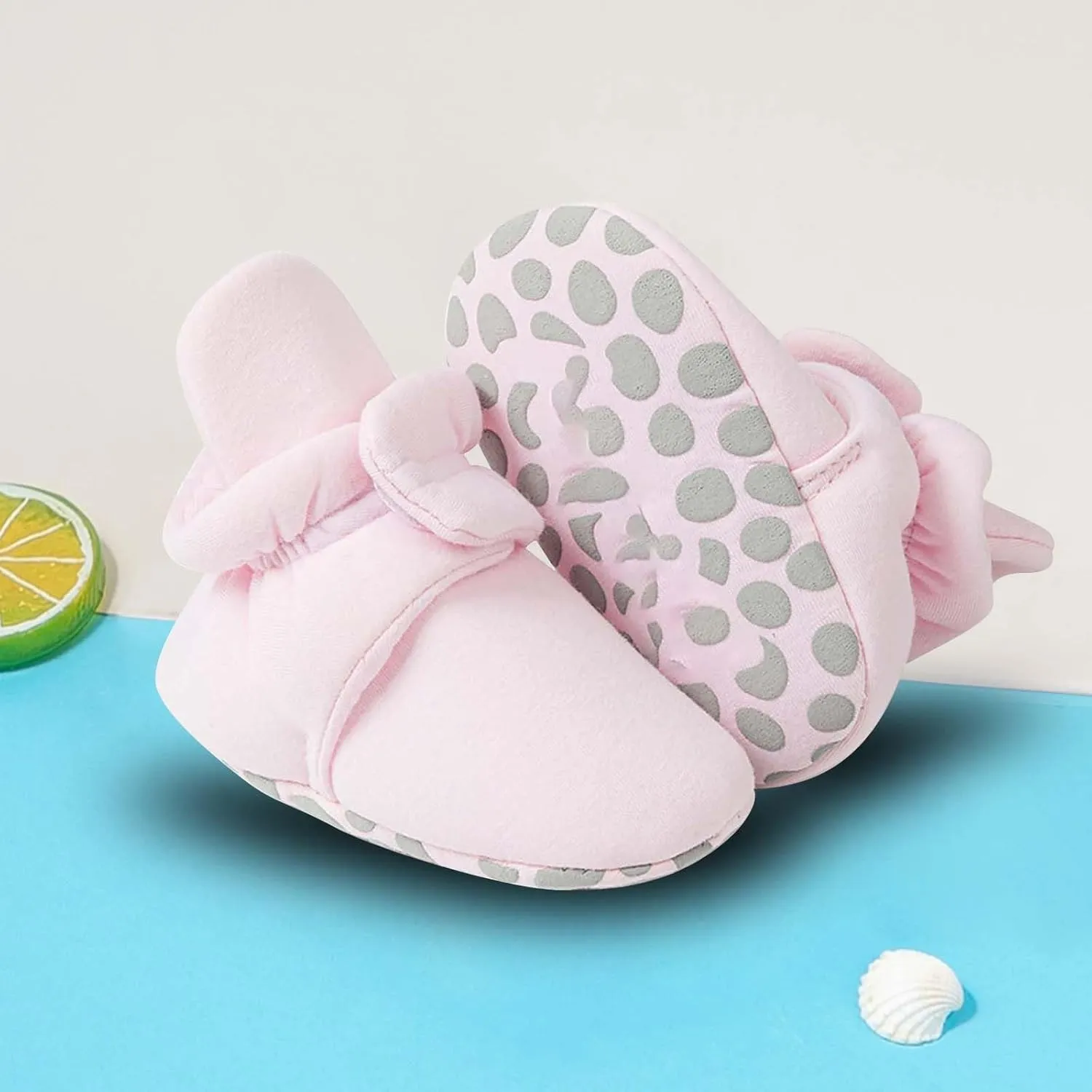 Baby Girls Boys Shoes Socks Solid Color Knitted Plush Soft Sole Anti-Slip Warm Winter Indoor Outdoor Casual Snap Booties