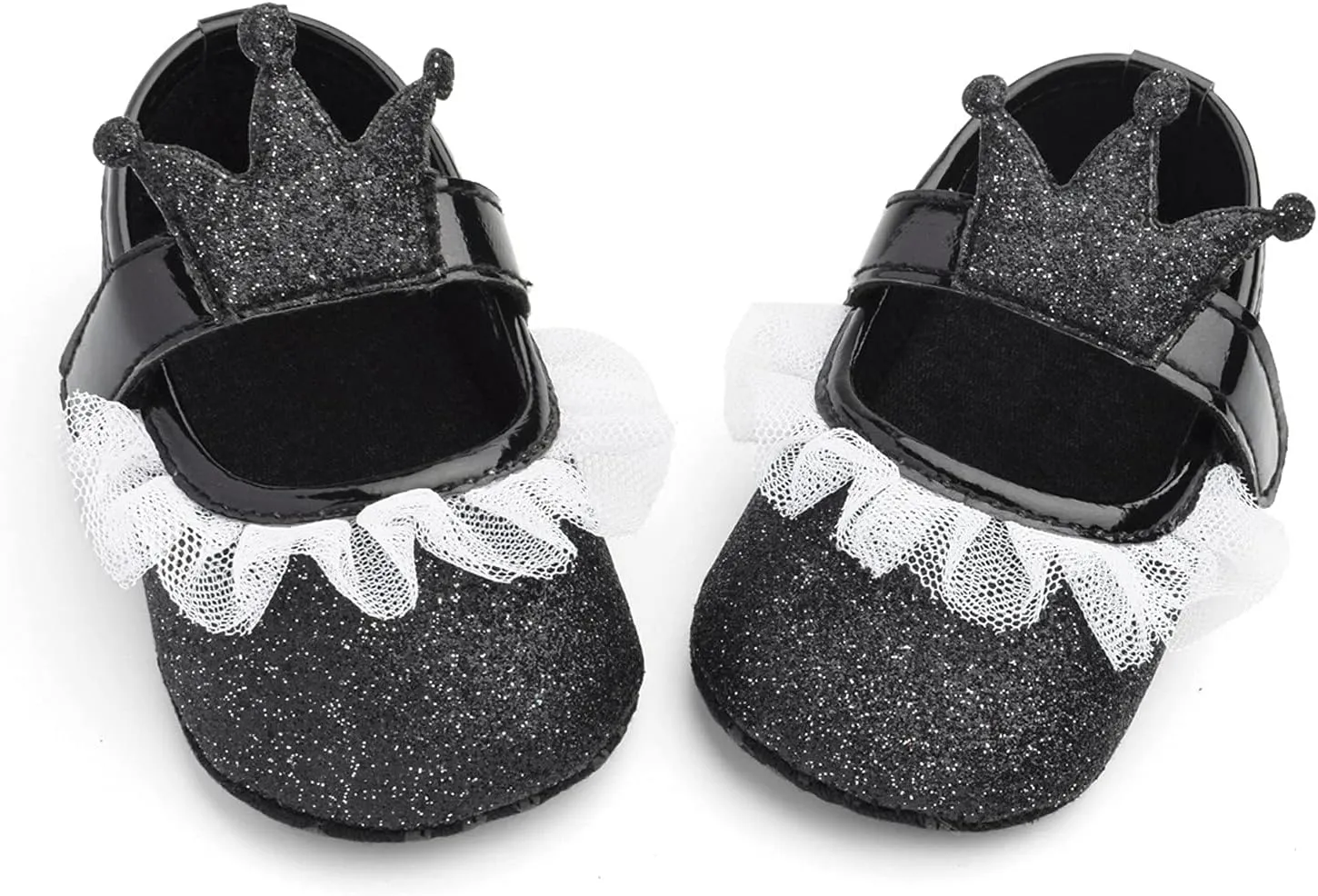 Baby Girls Crown Non Slip Soft Sole PU Leather Newborn Infant Toddler First Walker Cirb Party Dress Shoes